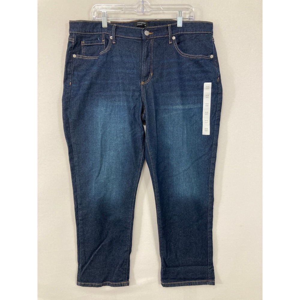 New Banana Republic Girlfriend Jeans size 34/18 Dark Wash Mid-Rise Stretch